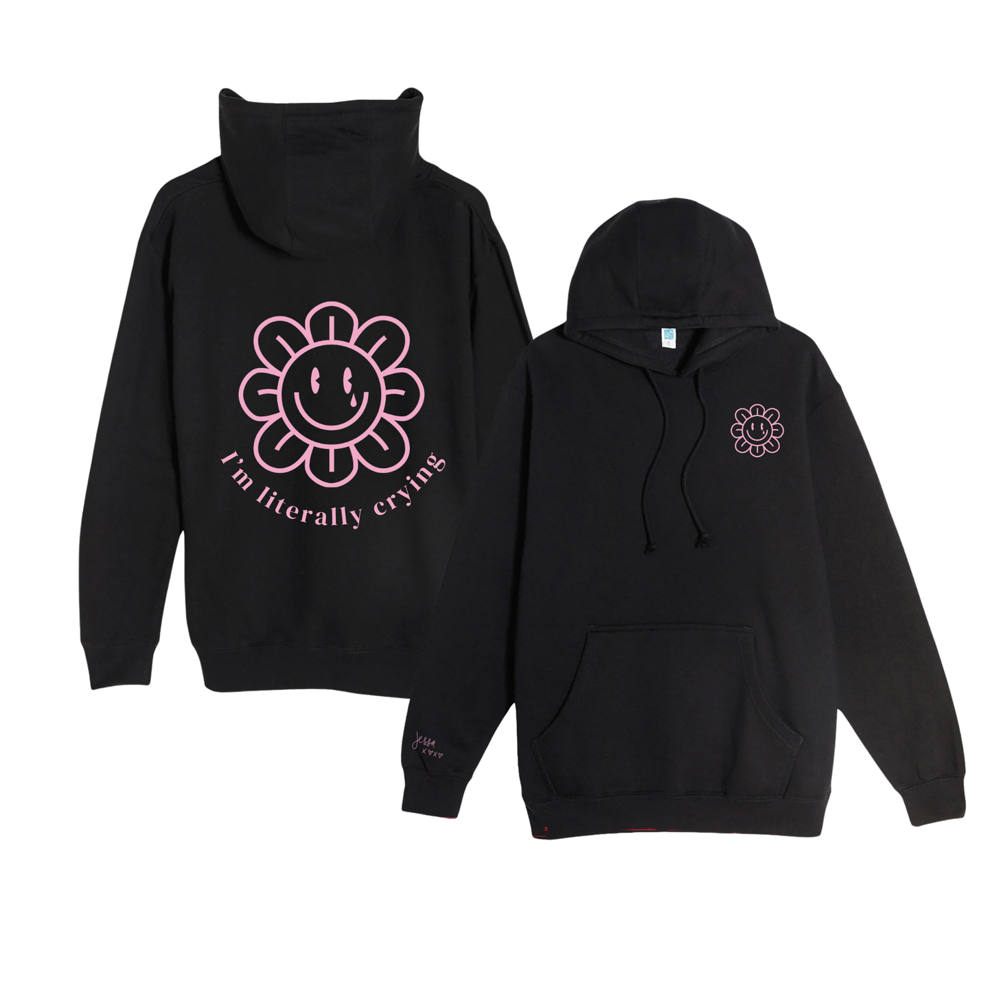 LITERALLY CRYING SINGLE COLOR HOODIE
